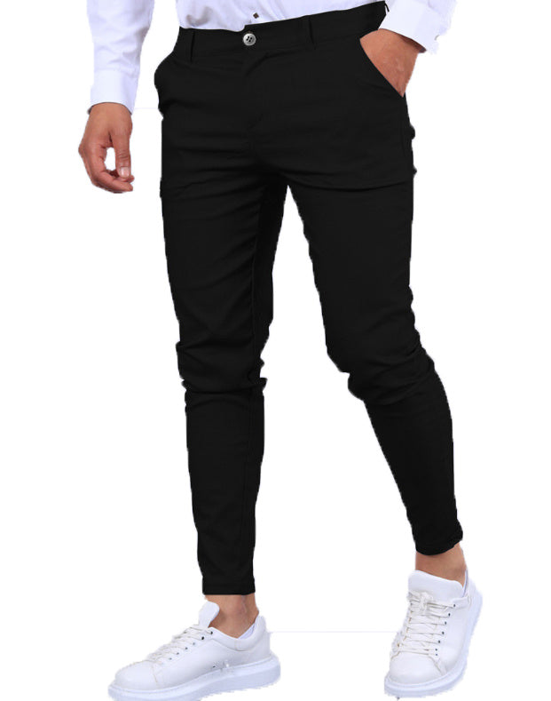 Men's Business Casual Pants Ice Silk Tight Stretch Pants