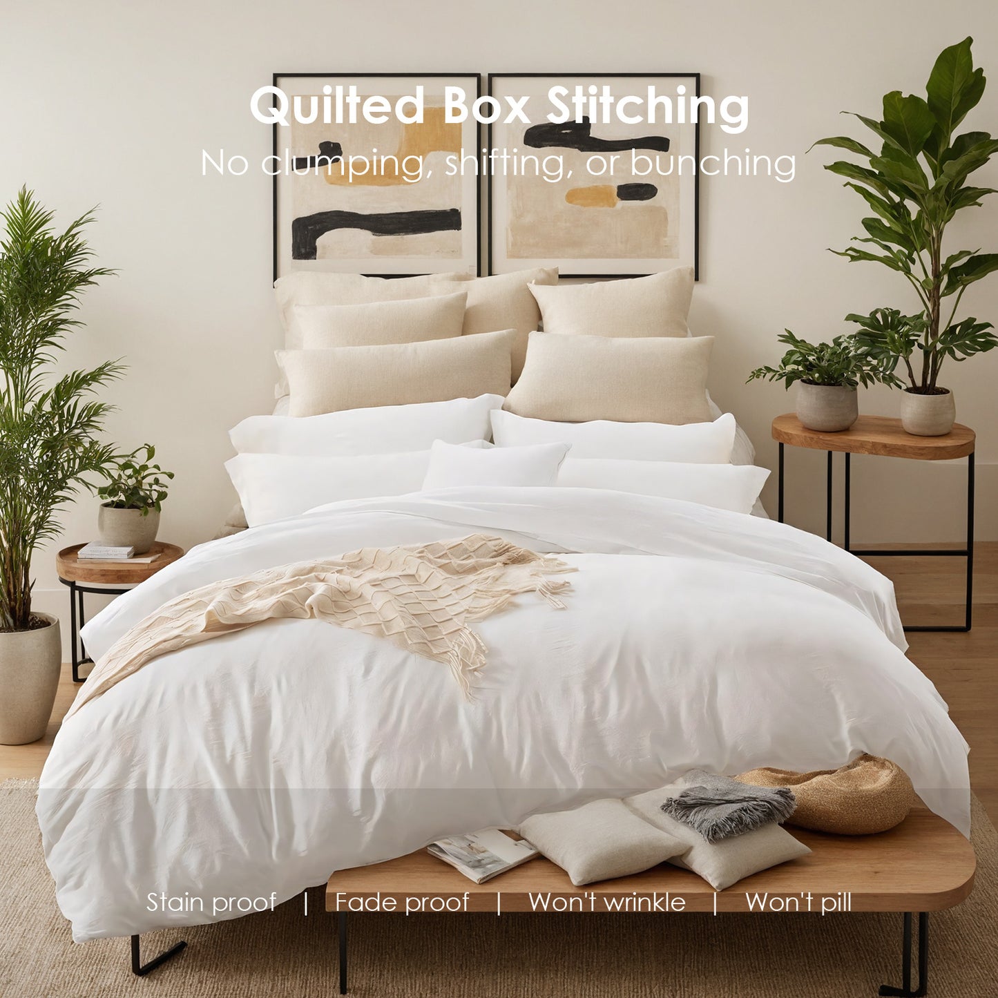 Three-piece Bedding Set With Solid Color Quilt Cover And Pillowcase, Three-piece Bedding Set - Super Soft Microfiber Hotel Series - Brushed Super Soft And Machine Washable, Cute Pink Three-piece Set W