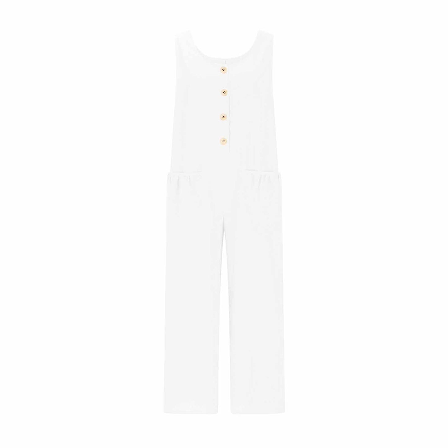Women's Elegant Wide-Leg Jumpsuit - Button Front Formal & Casual Romper, Lightweight Wear