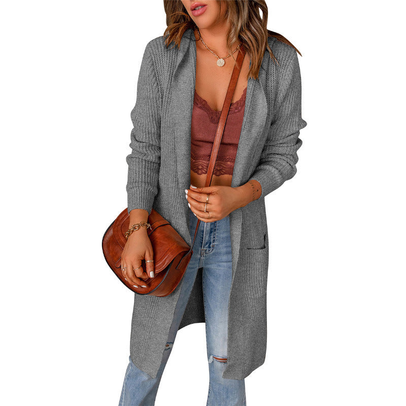 European And American Knitted Cardigan Women's Sweater Fashion Hoodie