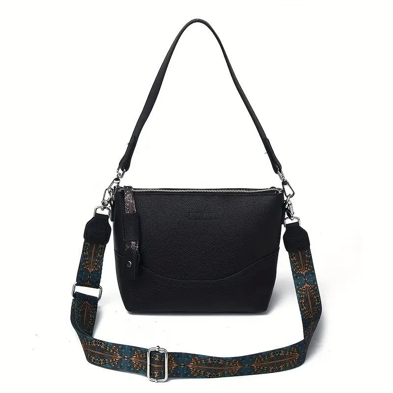 Women's Elegant Ethnic Embroidery Shoulder Strap Bag - Large Capacity Crossbody Bag With Zipper Closure, 3D Ergonomic Design, Suitable For Commuting, Travel, Daily Use, Multi-color Optional, Durable P