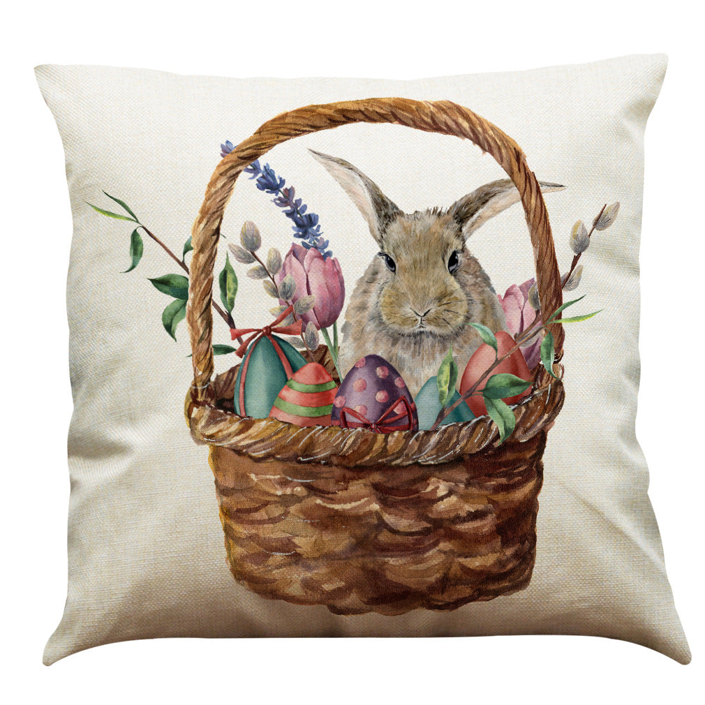 Easter Bunny Cotton And Linen Pillowcase