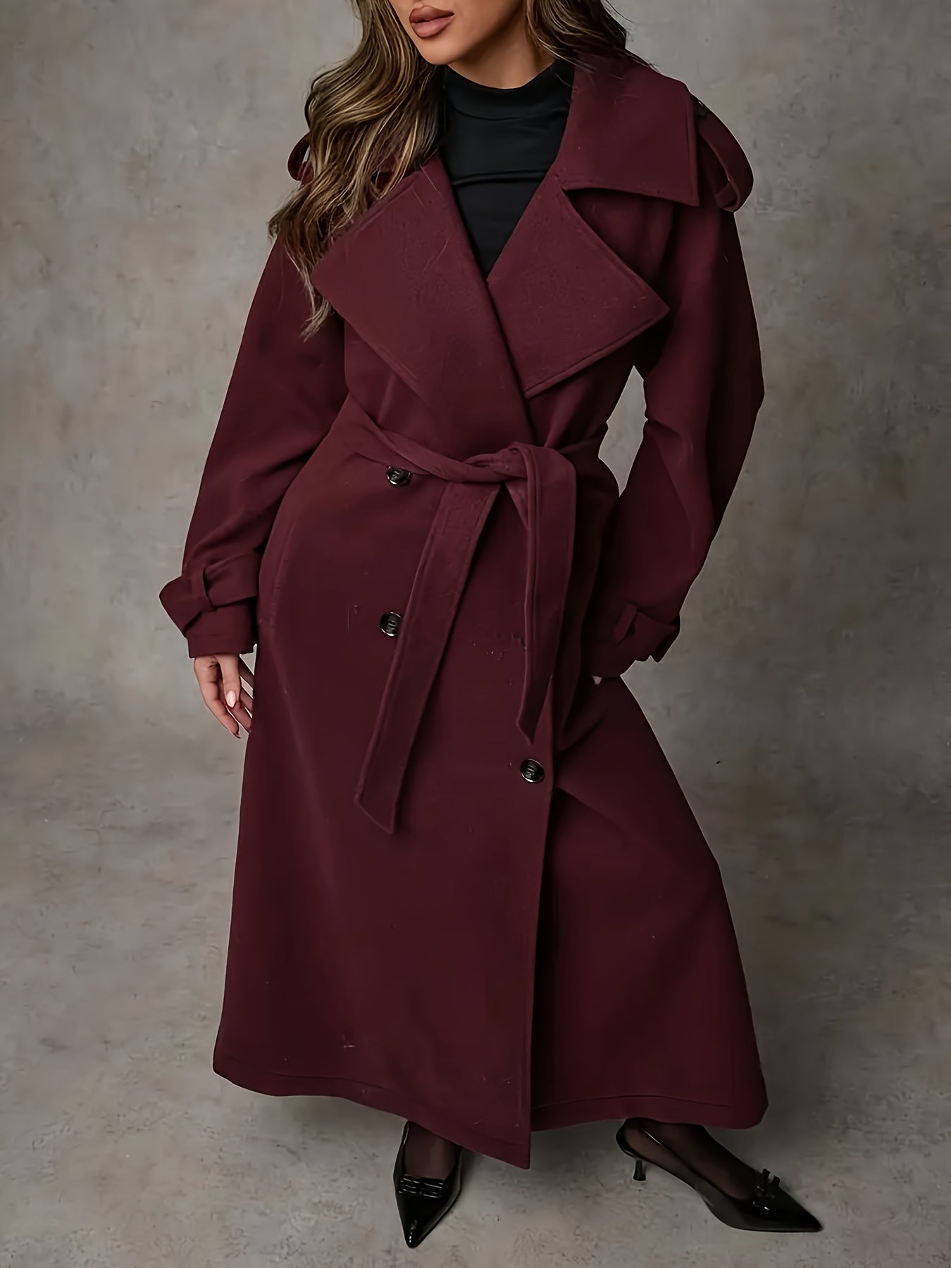 New Women's Clothing, Hot-selling Double-breasted Lace-up Woolen Coat And Trench Coat For Autumn And Winter 2024, Warm And Suitable For Commuting