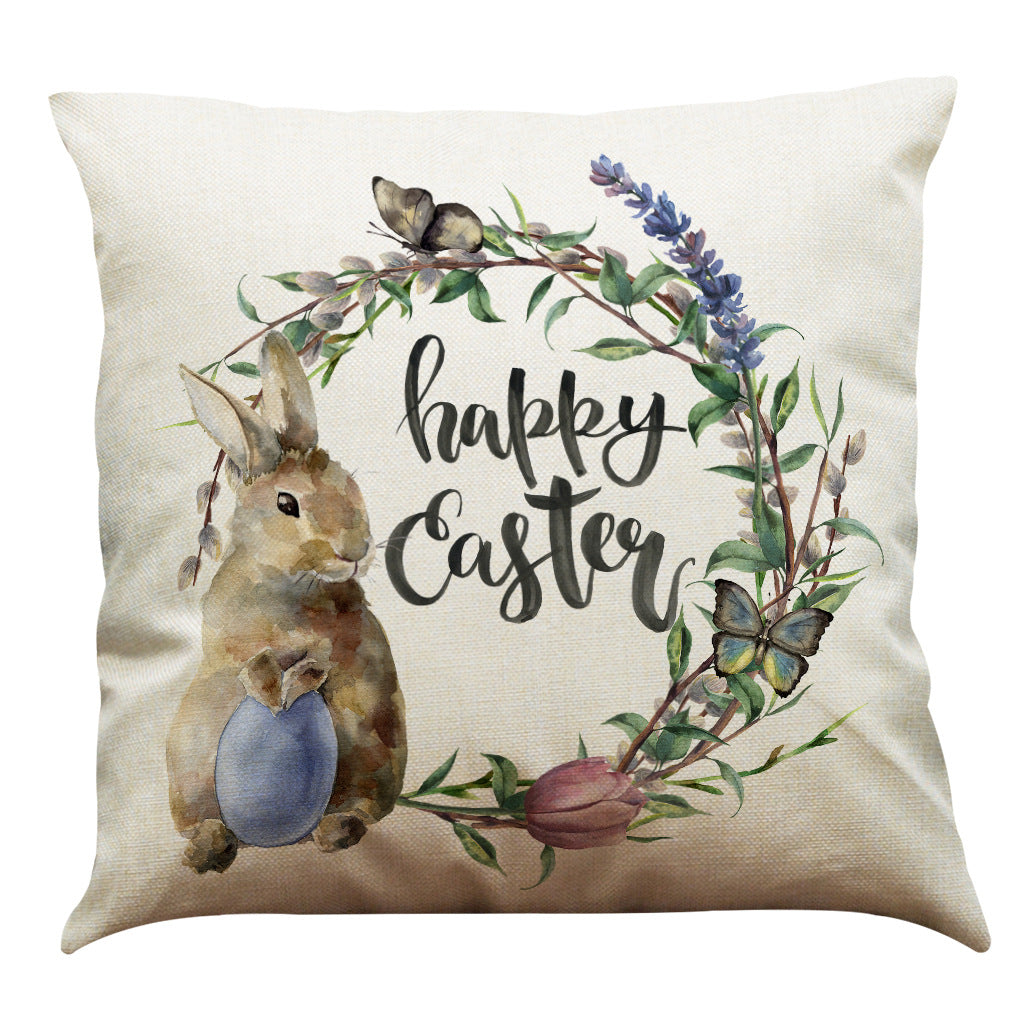 Easter Bunny Cotton And Linen Pillowcase