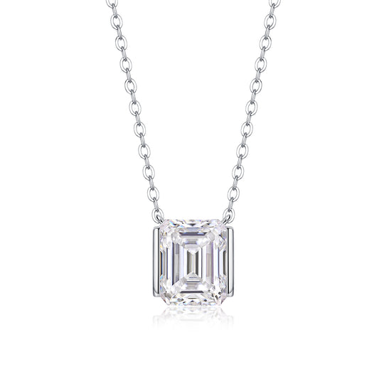 1The Brilliance In A Small Space - A Fashionable Jewelry Pendant Set With Moissanite S925 Sterling Silver And Platinum-plated Diamond, Moissanite Silver Jewelry Prohibit TikTok sales
