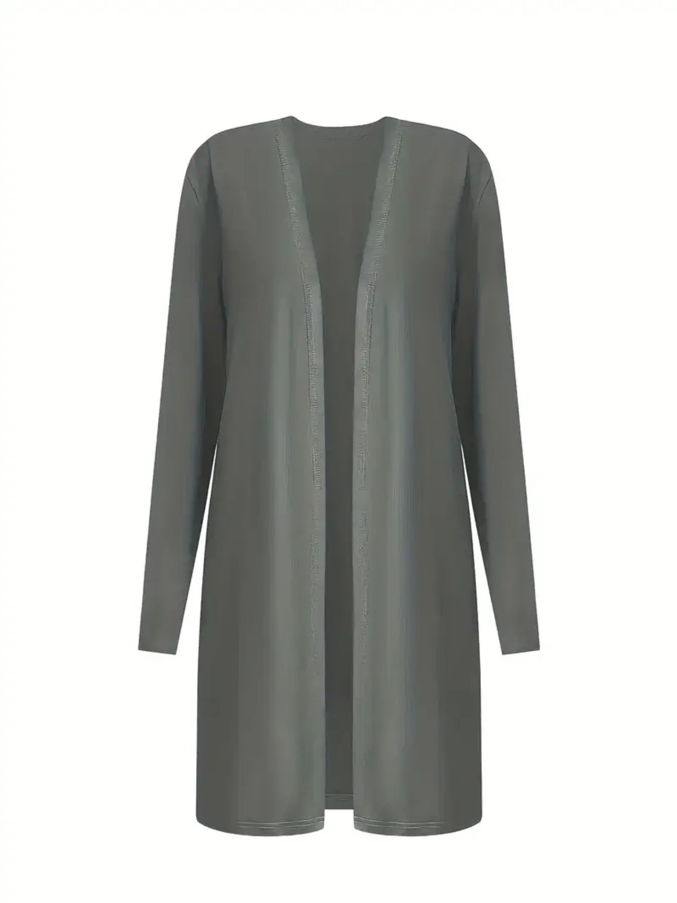 2025 New Women's Elegant Solid Color Three Piece Set - Round Neck Top Coat&Solid Color Tank Top&Wide Leg Pants, Elastic Polyester Blended, Comfortable And Breathable, Fashionable And Elegant