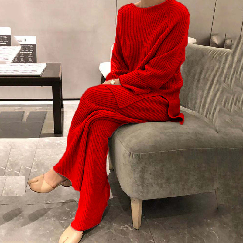 Knit Casual Two-piece Knitted Sweater