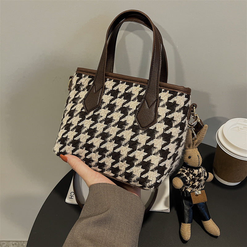 All-match Houndstooth Shoulder Portable Messenger Bag