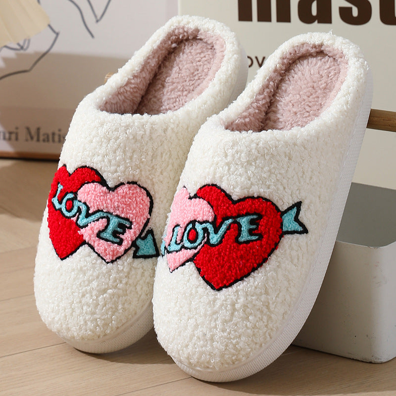 Women's Home Slippers Fashion Plush House Shoes For Valentine's Day