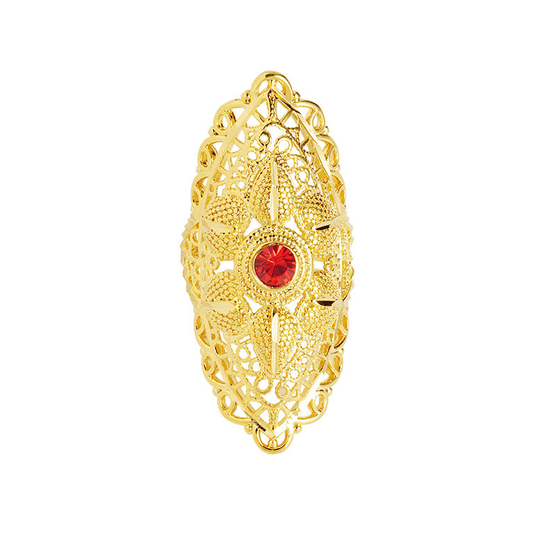 Alluvial Gold Wing Peacock Ring Lady Temperament