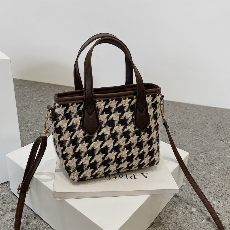 All-match Houndstooth Shoulder Portable Messenger Bag