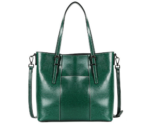 Big Bag Genuine Leather  Capacity Cowhide Messenger Bag Female Hand-held Tote