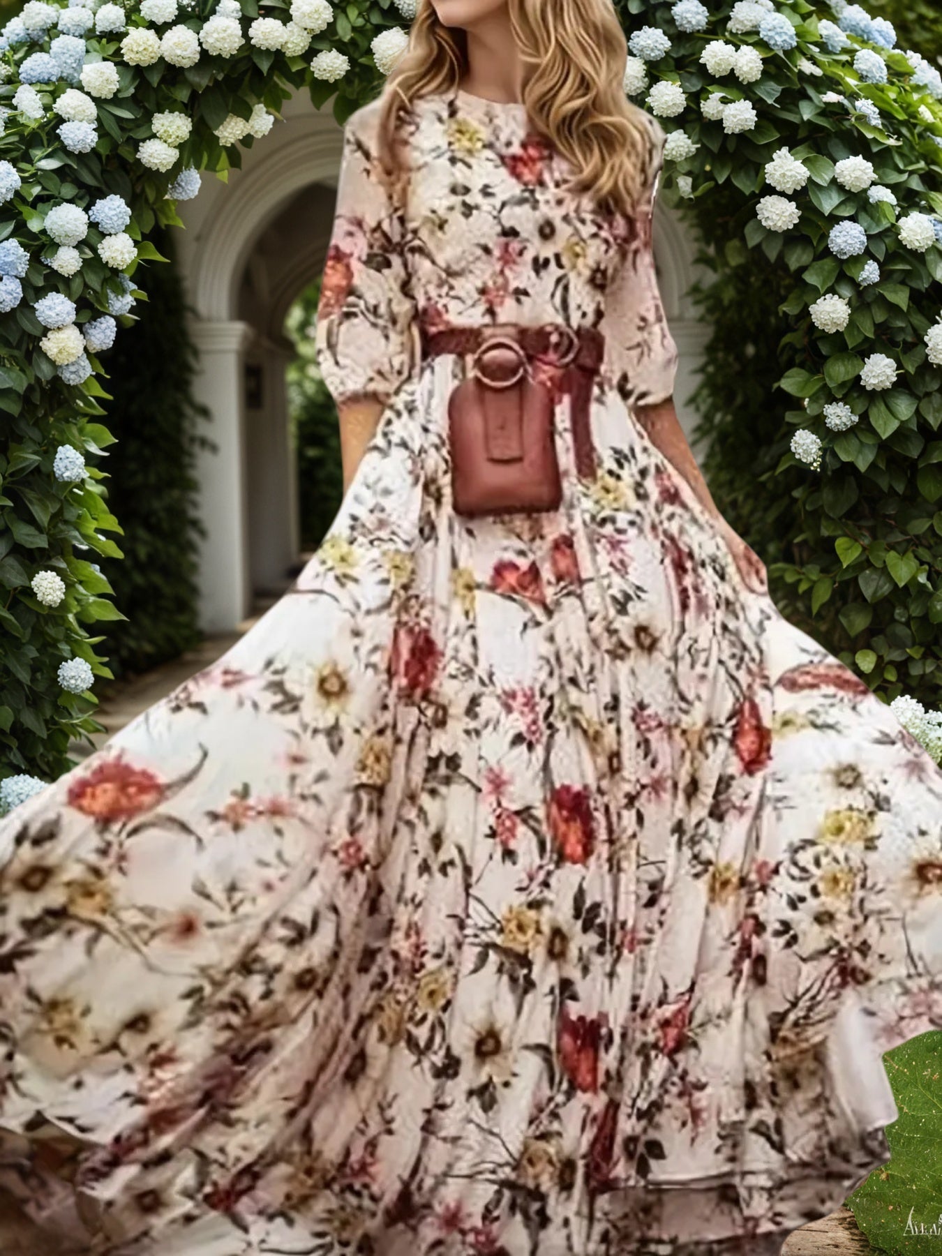 2025 New Women's Dresses, Flower Printed Dresses, Princess Dresses, Dresses