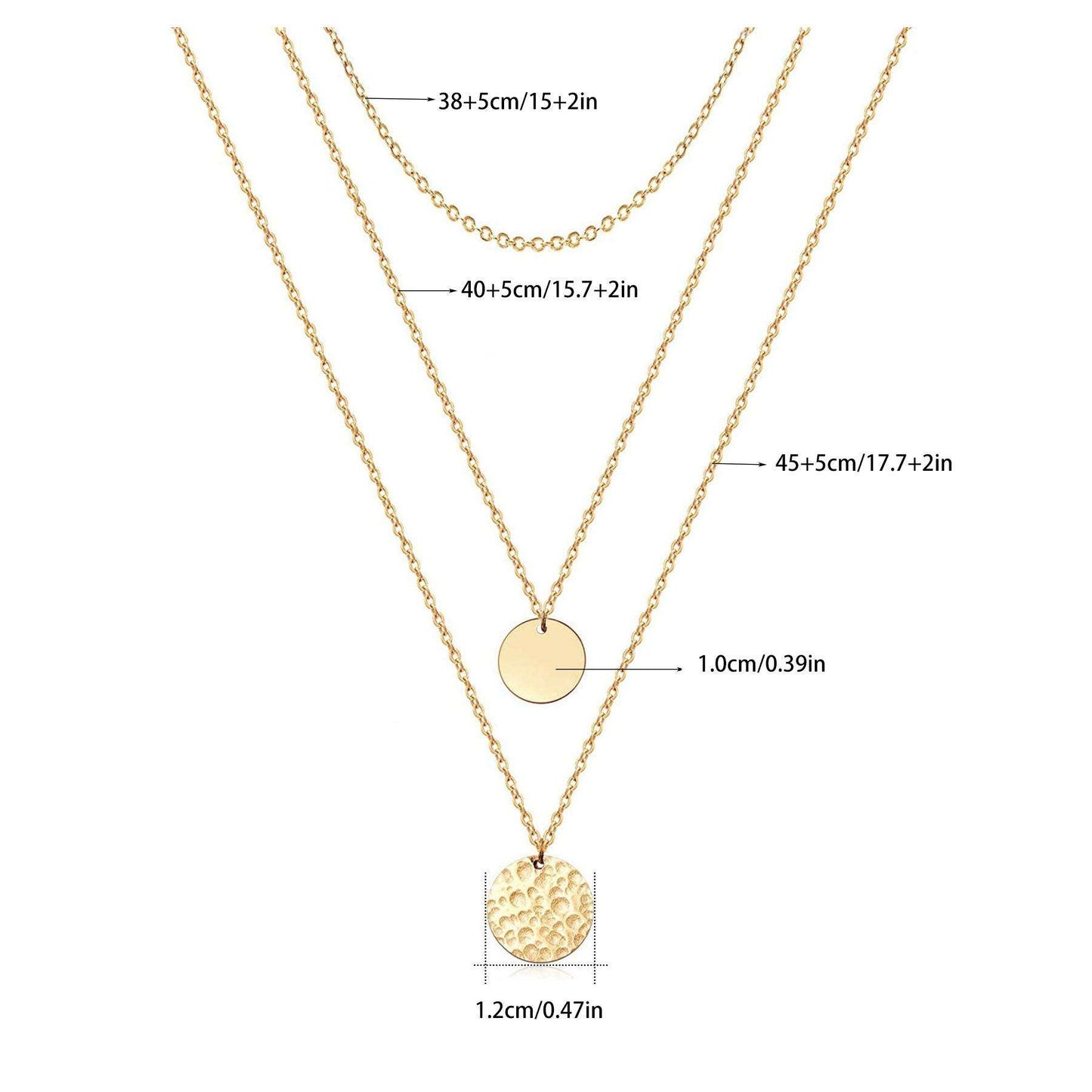 Gold Layered Choker Necklace 14K Gold Plated Bar Coin Charm Pendant Neckalce Delicate Multilayer Choker Necklaces For Women