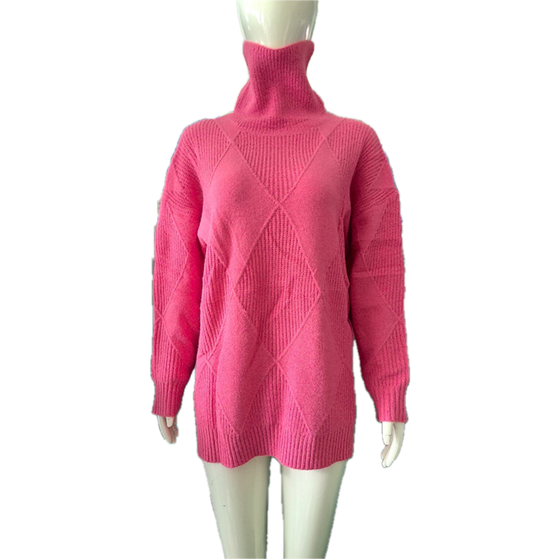 Women's Mock Neck Pullover - 2025 Fall Winter Loose Fit Long Sleeve Sweater, Solid Color Casual Knit Top