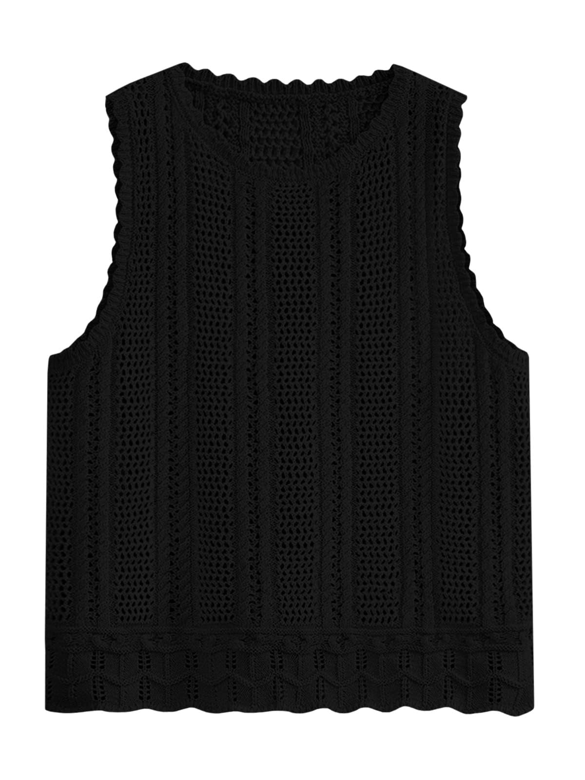 Fisoew Crochet Tops For Women 2026 Spring Summer Sleeveless Sweater Tank Fashion Beach Resort Wear Vacation Cover Ups Clothes