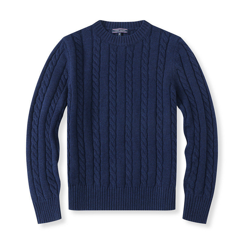 Men's Sports Round Neck Pullover Fashionable Knitted Casual Sweater