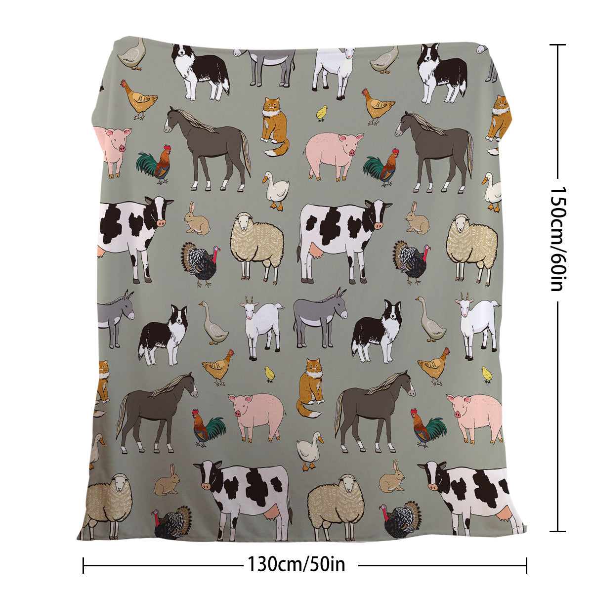 Various Animals Blanket Soft Pig Horse Durable Comfortable Blanket Women Birthday Gift Home Decoration Sofa Couch Office Bed Camping Travel  75x100cm 130x150cm 150x200cm