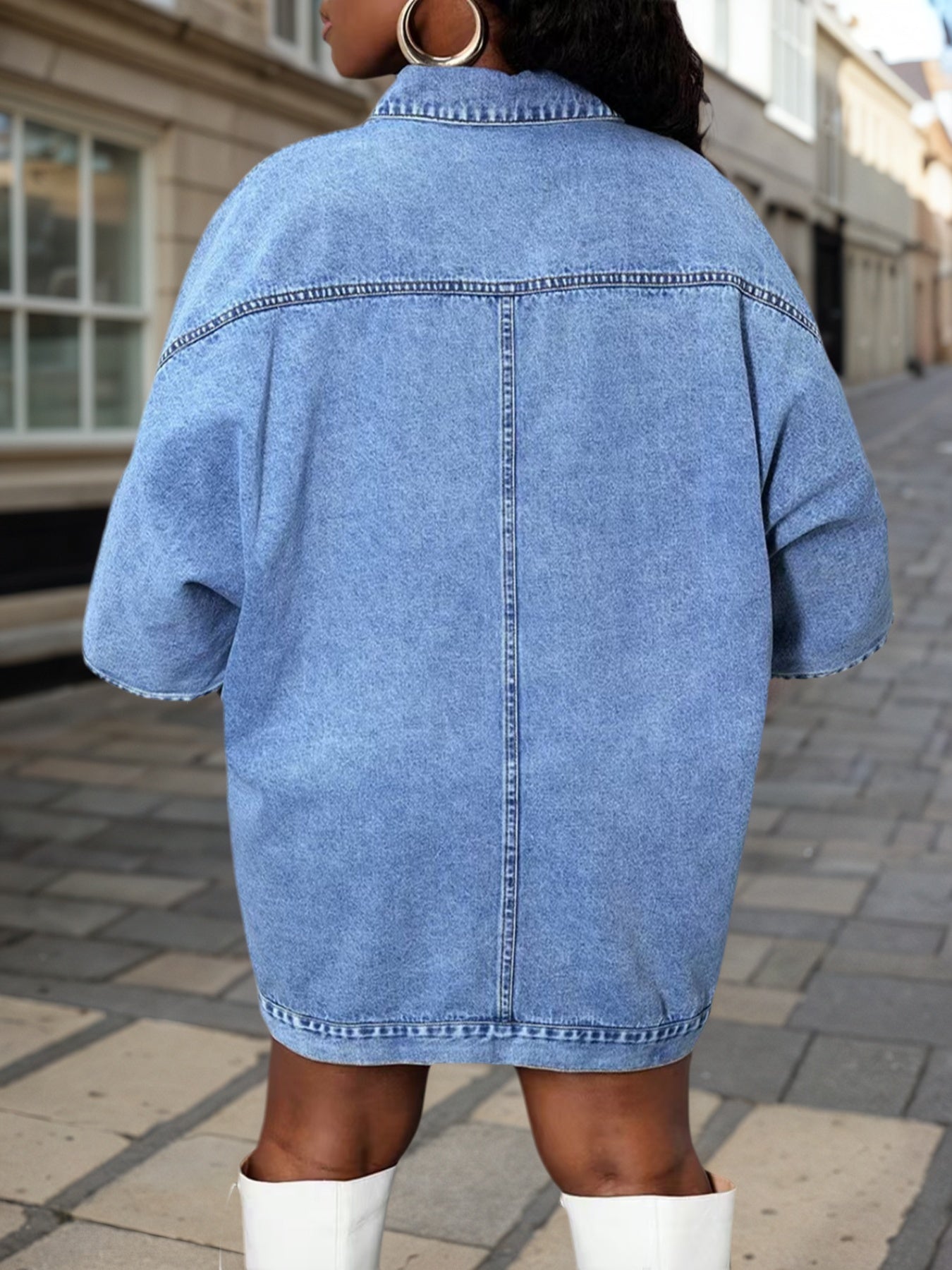 New Women's Fashion Street Style Sleeveless Shawl Loose Denim Jacket