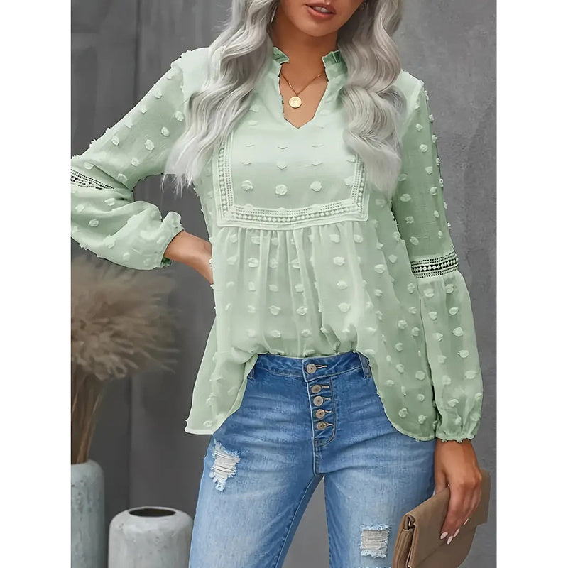 Womens Business Casual Tops Long Sleeve V Neck Dressy Office Work Fall Shirt Blouse