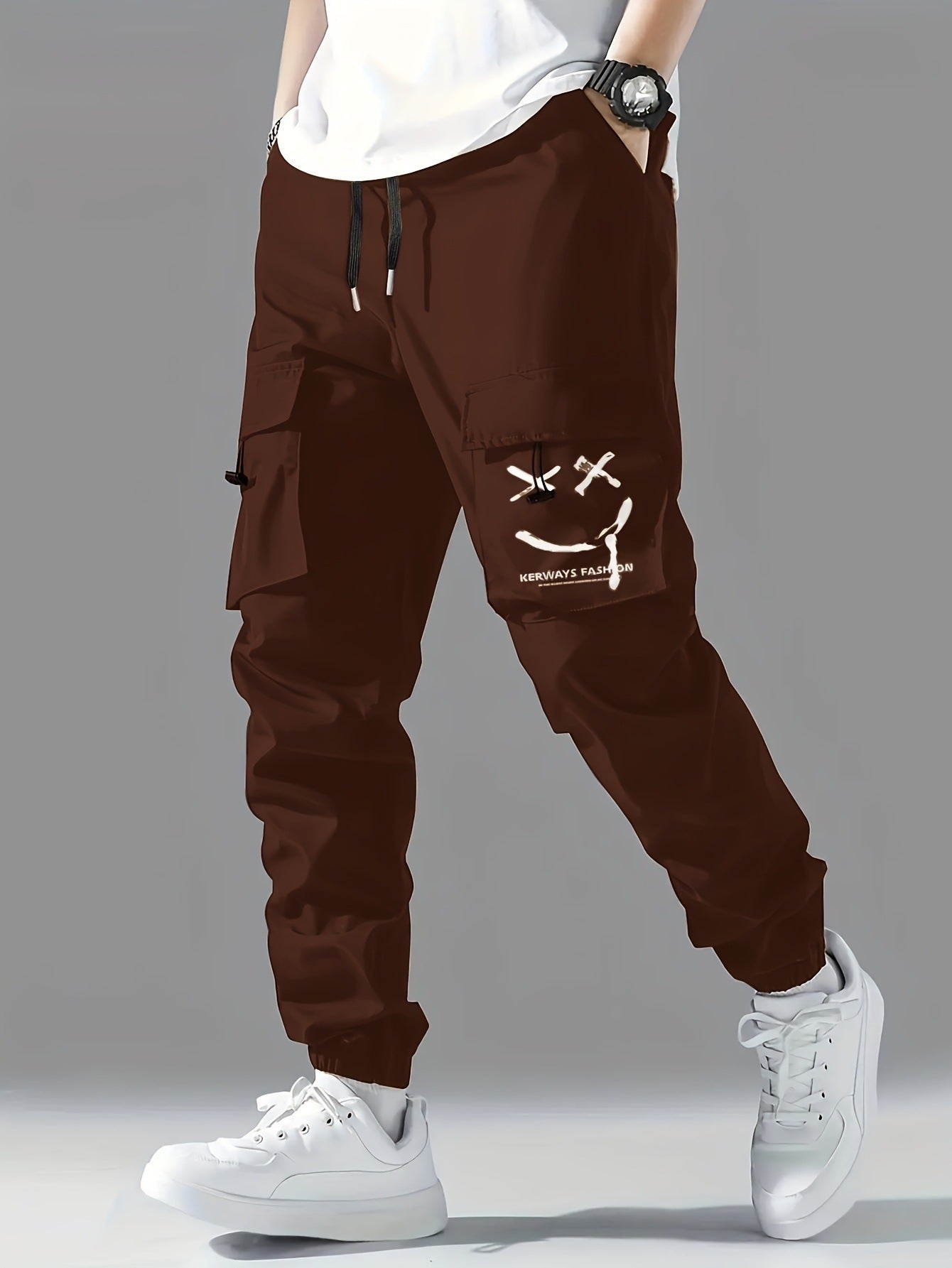 Straight Ankle Tied Wear-resistant Overalls Casual Pants