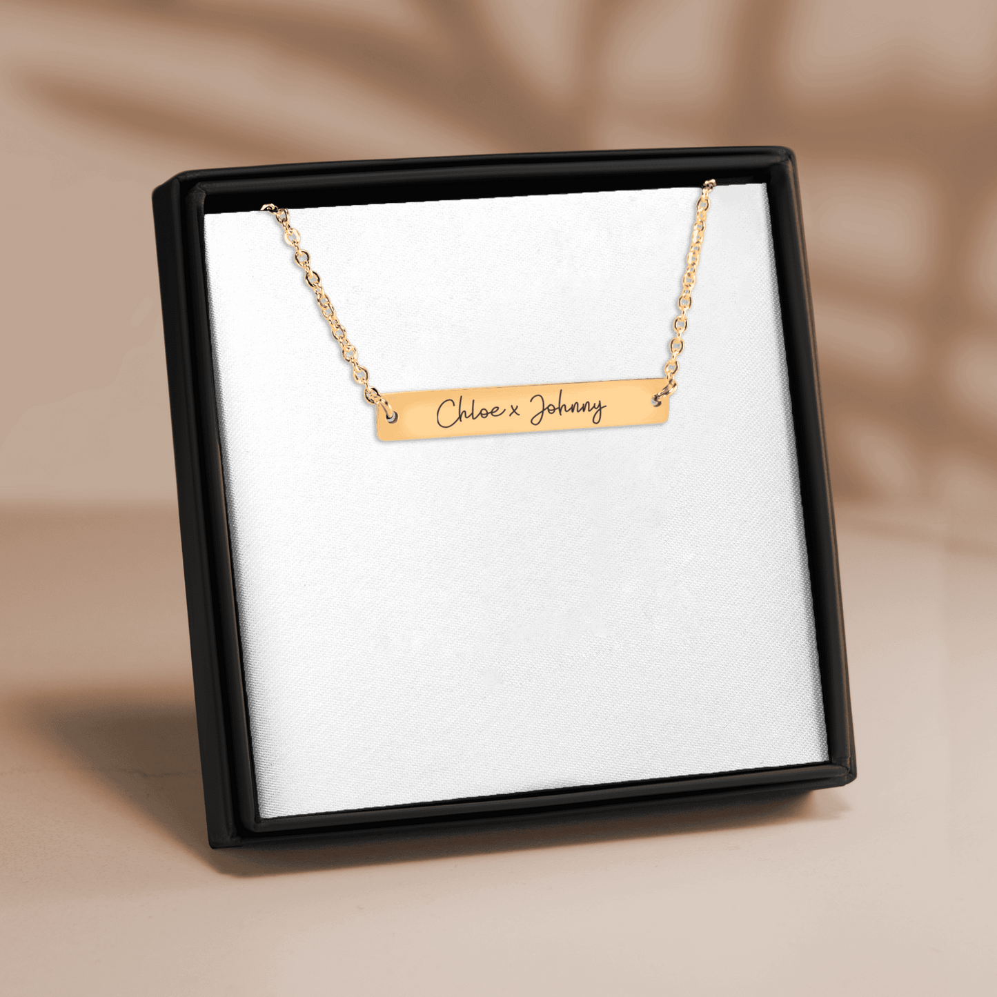 Name Tag Horizontal Bar Necklace