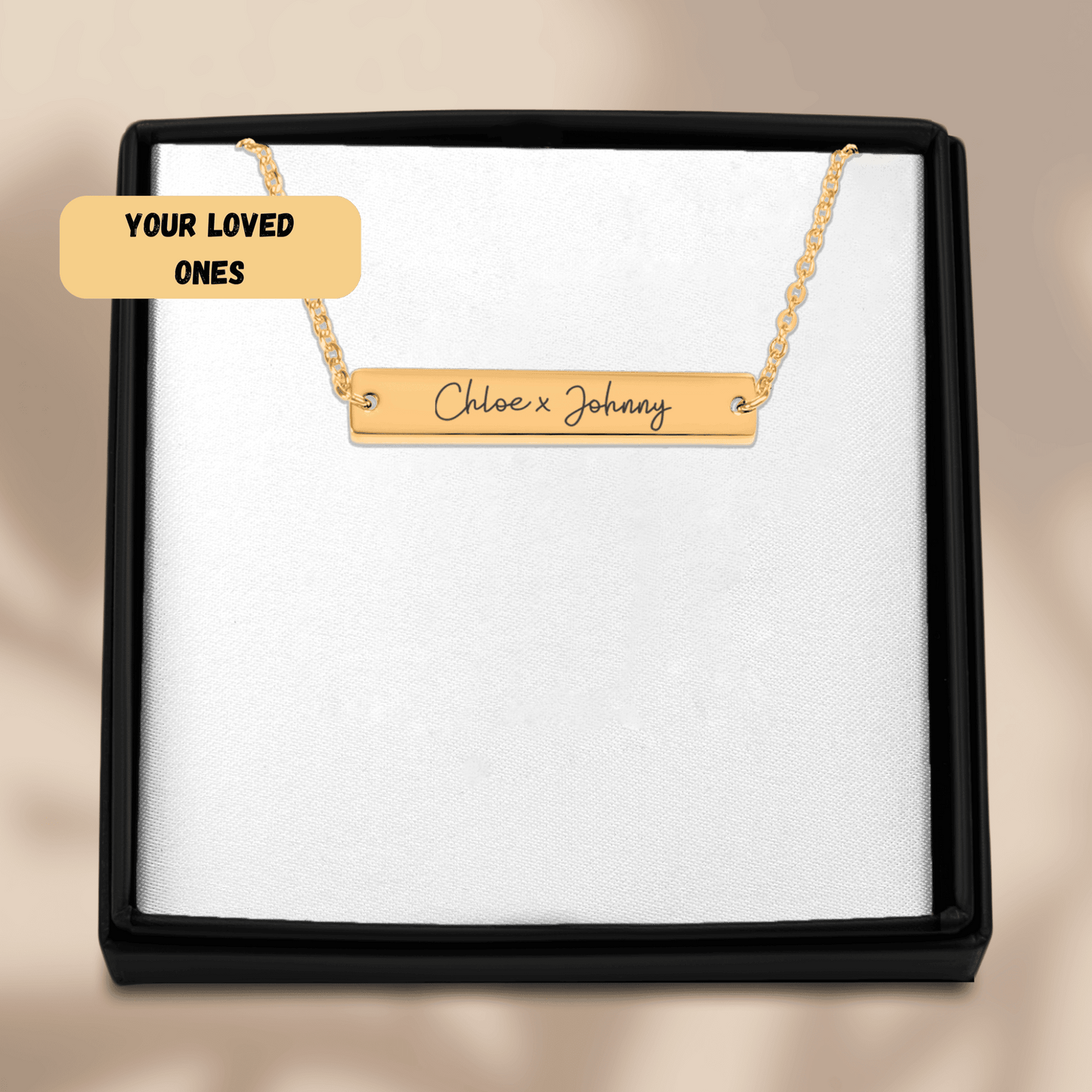 Name Tag Horizontal Bar Necklace