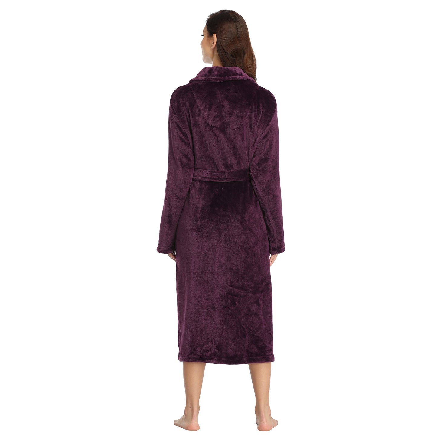 RONGTAI Womens Bathrobe Ladies Fleece Plush Warm Long Robes Fleece Nightgown Sleepwear