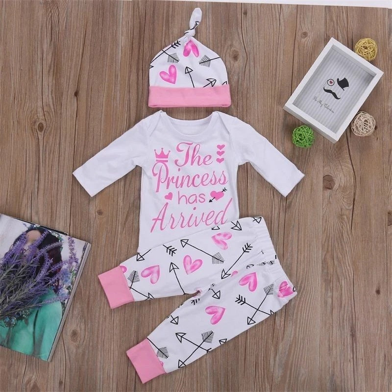 4PCS Newborn Kids Baby Girl Outfits Clothes Romper Bodysuit Pants Outfits Set