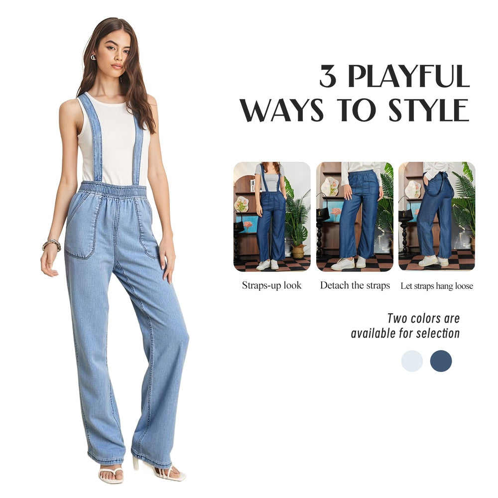 Women's High-Waist Jeans, Convertible Wide-Leg Full-Length Jeans With 3-in-1 Adjustable Hem, Tencel Lyocell For Summer. Forbidden Platform - Temu
