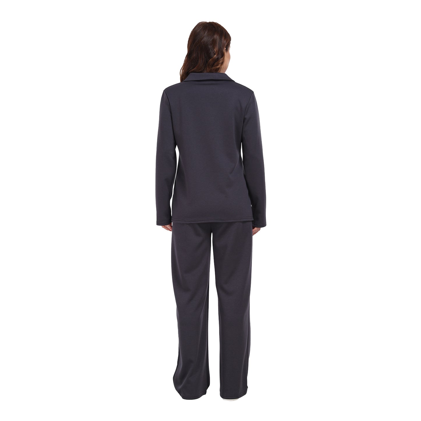 RONGTAI 2 Piece Outfits Sweatsuit For Women Casual Long Sleeve V Neck Pullover Tracksuit Solid Soft Comfy Tracksuits Set