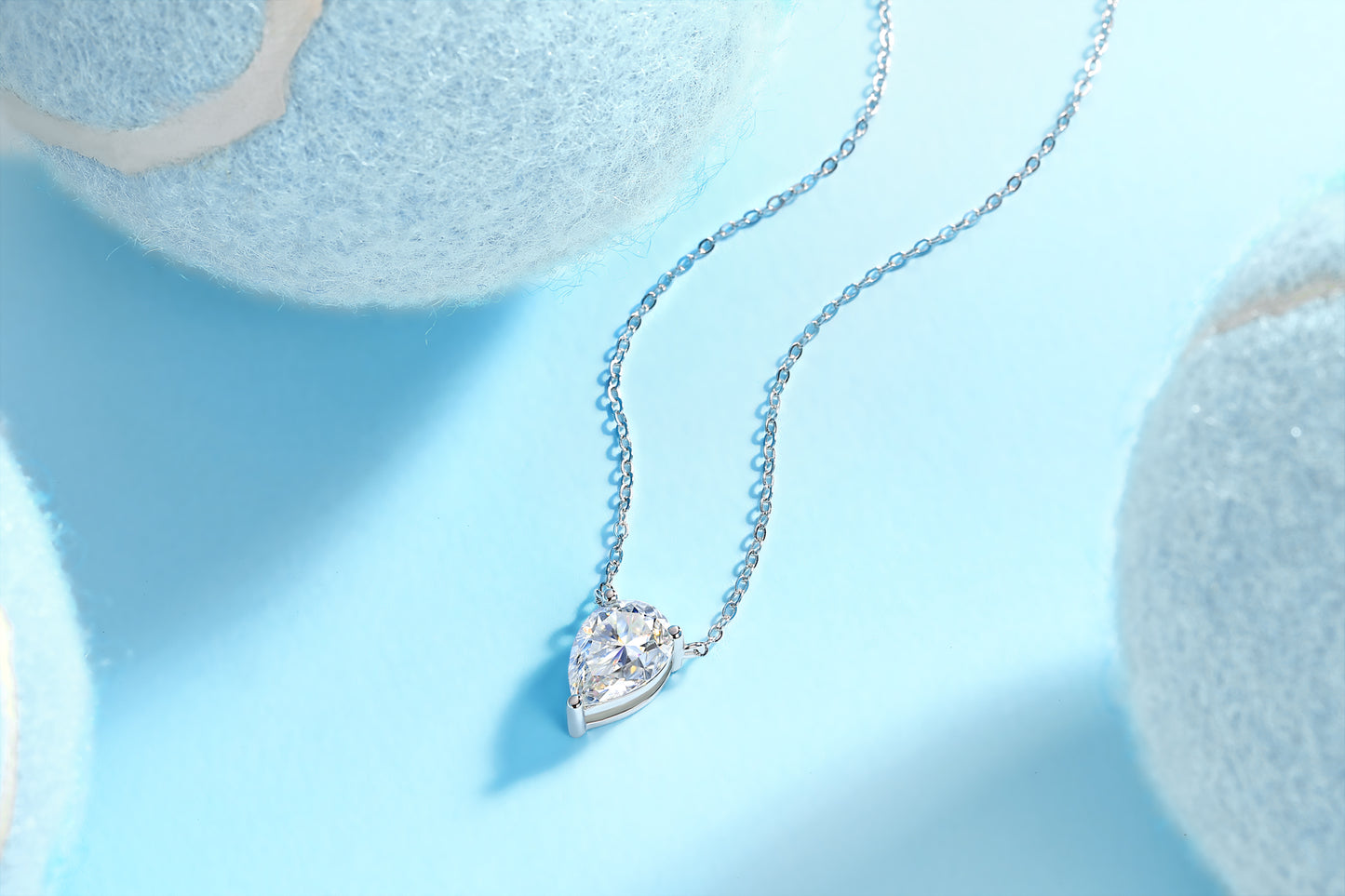 1Water Drop - Fashionable Jewelry Pendant Set With Moissanite S925 Sterling Silver And Platinum-plated Diamond, Moissanite Silver Jewelry Prohibit TikTok sales