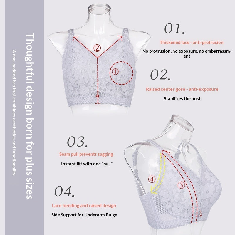 Anti-exposure Underwear Full-cup Bra That Makes A Large Bust Look Smaller