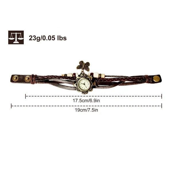 Vintage Women's Watch Bohemian Handmade Leather Watch