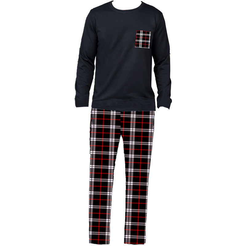 Ice Silk Long Sleeve Long Pants Men's Pajama Set