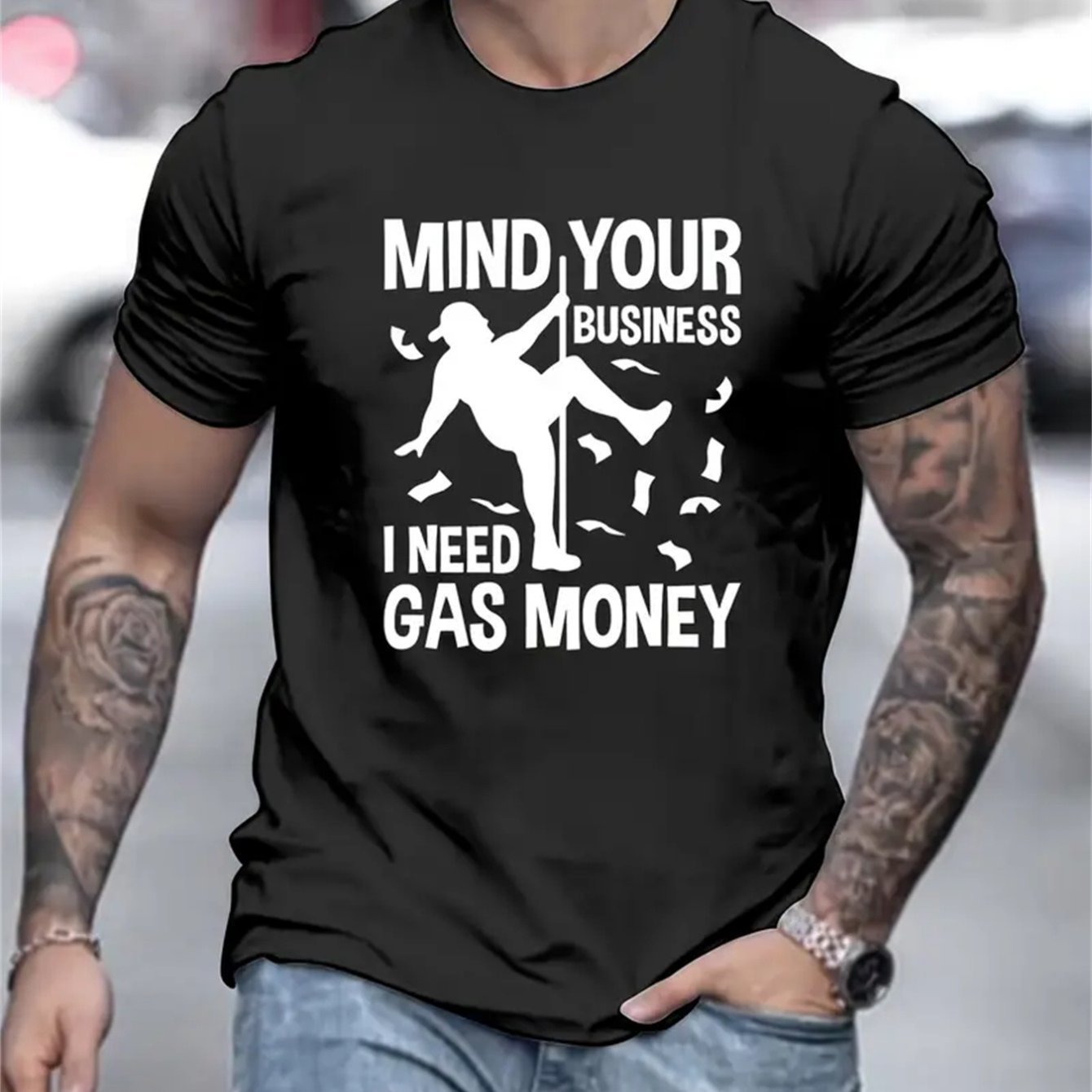 Men's Creative Tops, Casual Short Sleeved Round Neck T-shirts, Summer Outdoor Men's Clothing