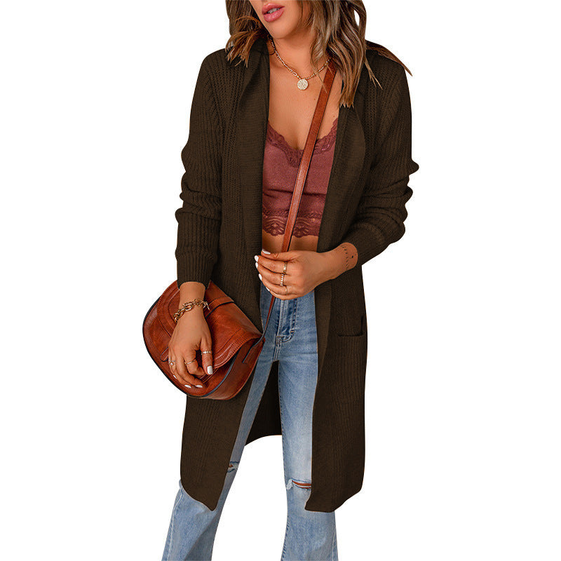 European And American Knitted Cardigan Women's Sweater Fashion Hoodie