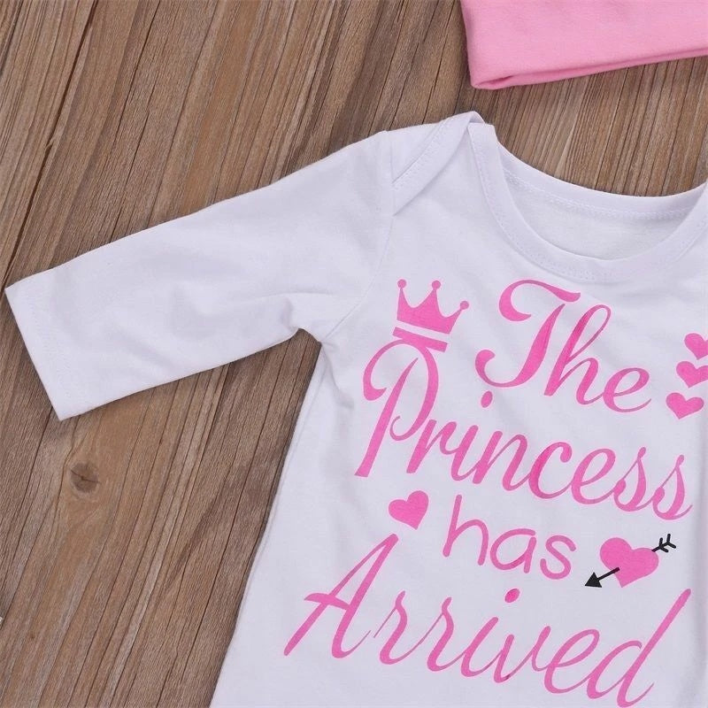4PCS Newborn Kids Baby Girl Outfits Clothes Romper Bodysuit Pants Outfits Set
