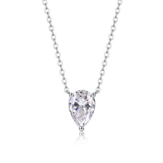1Water Drop - Fashionable Jewelry Pendant Set With Moissanite S925 Sterling Silver And Platinum-plated Diamond, Moissanite Silver Jewelry Prohibit TikTok sales