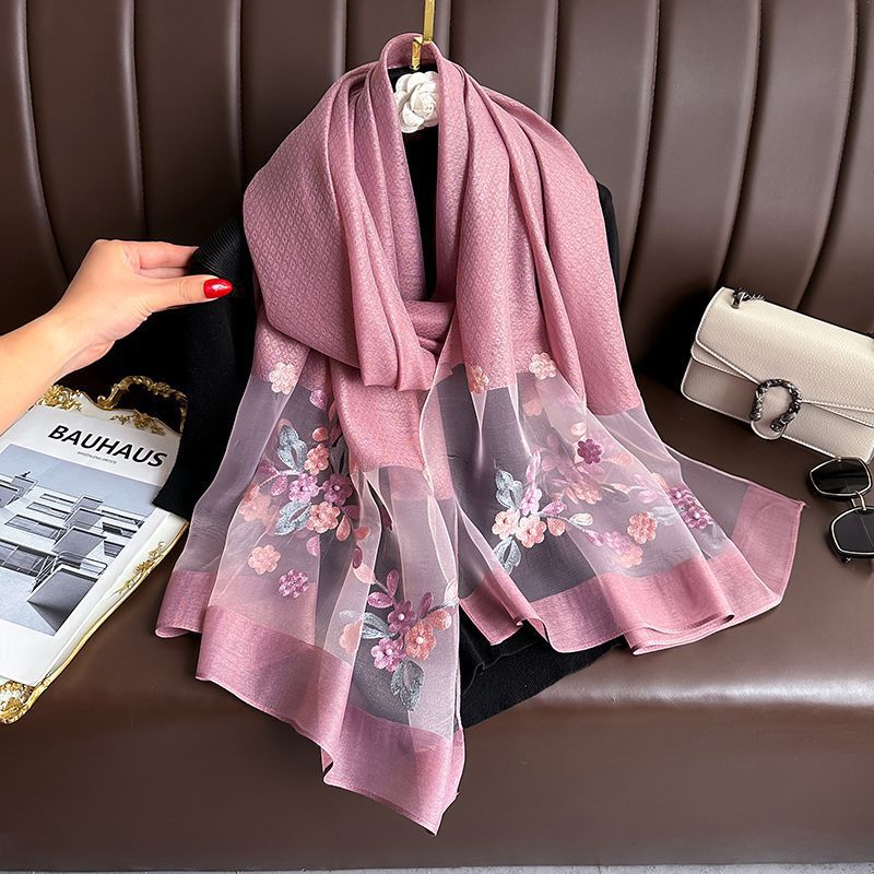 Elegant All-match Embroidered Summer Sunscreen Scarf