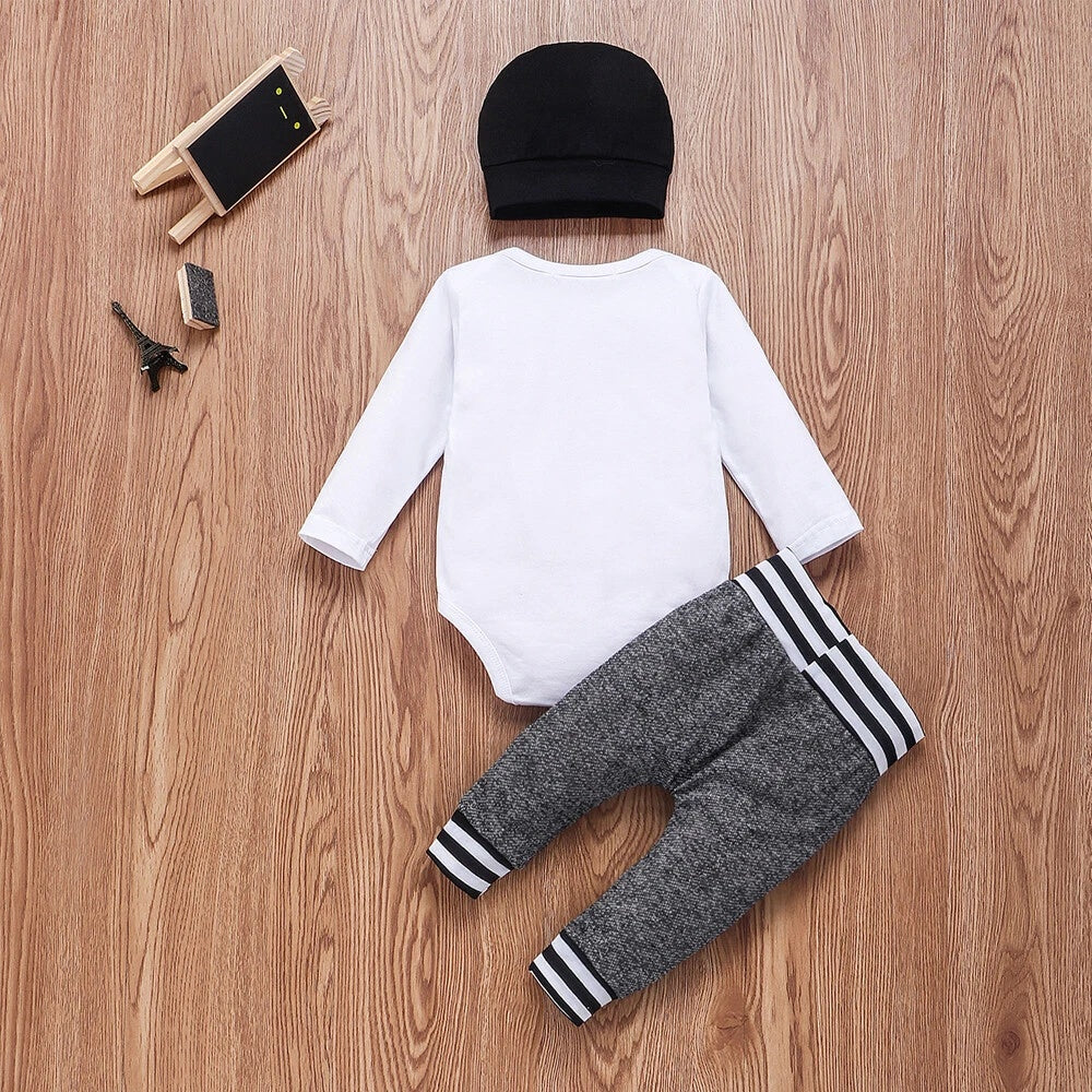 US Newborn Baby Boy Girl Tops Romper Bodysuit Jumpsuit Pants Outfits Clothes Set