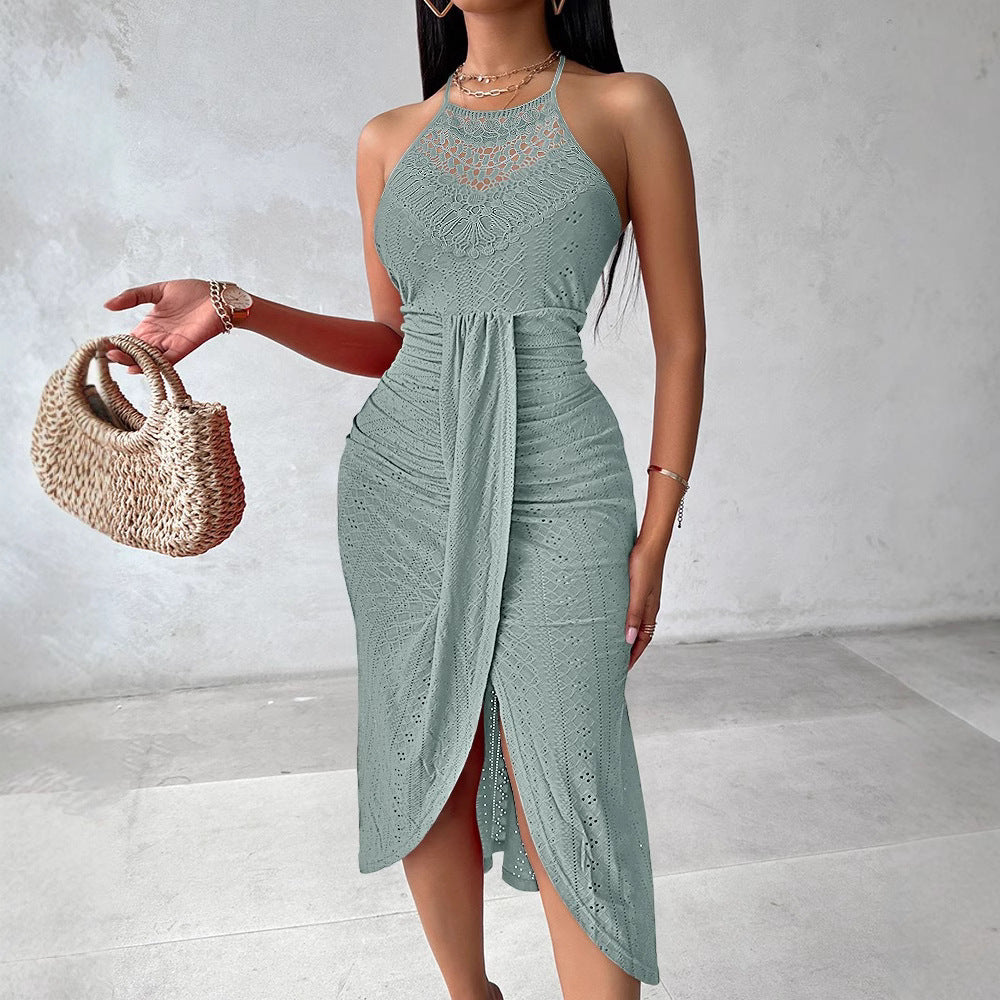 Hip Hop Style Street Hipster Skirt Halter Sleeveless Asymmetric Skirt