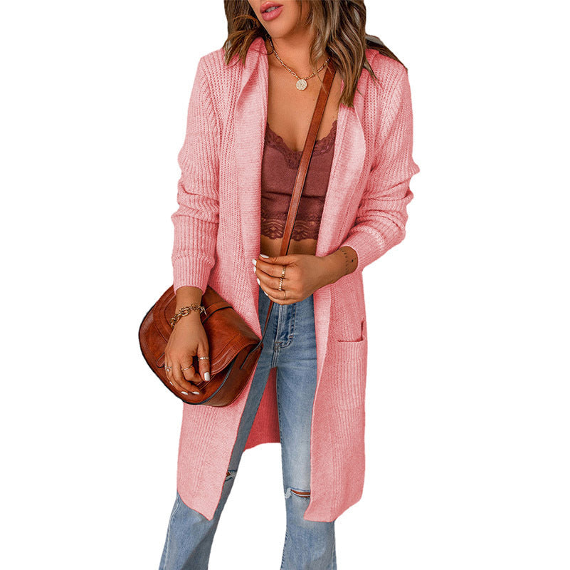 European And American Knitted Cardigan Women's Sweater Fashion Hoodie